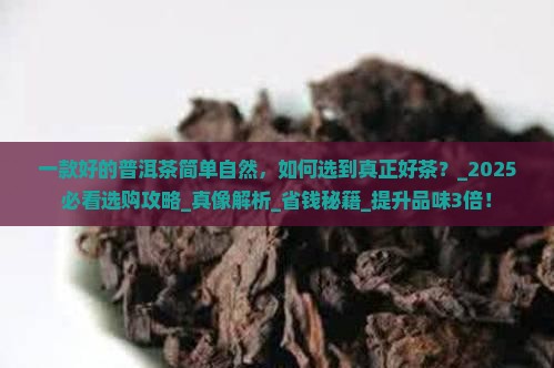 一款好的普洱茶简单自然