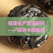 福建省产普洱茶吗——探寻中国福建与普洱的茶缘