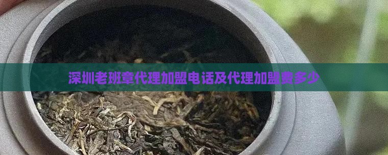 深圳老班章代理加盟