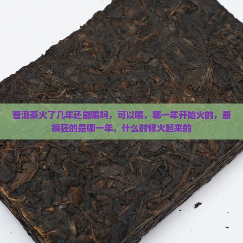 普洱茶火了几年