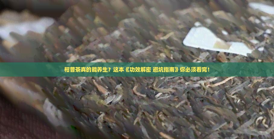 柑普茶功效与作用禁忌