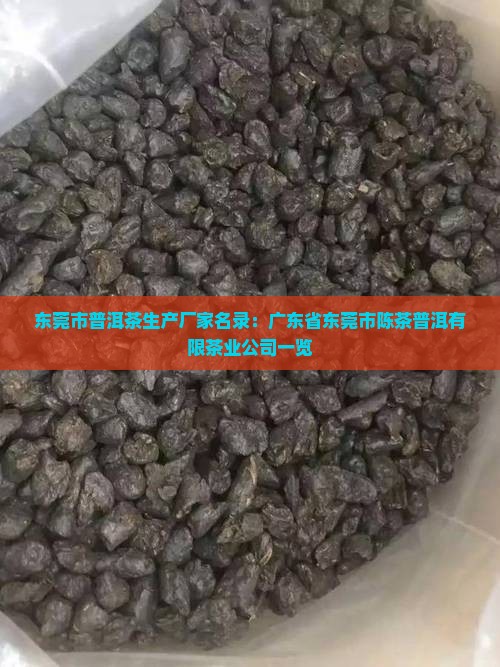 东莞普洱茶生产厂家有哪些