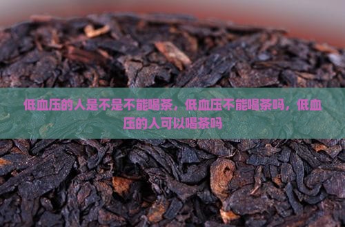低血压的人是不是不能喝茶