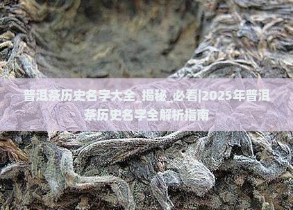 普洱茶历史名字大全