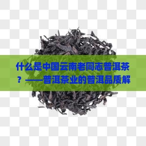 什么是老同志普洱茶