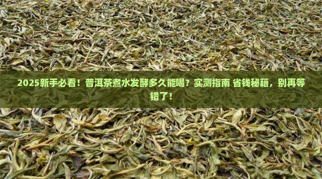 普洱茶煮水发酵要多久才能喝