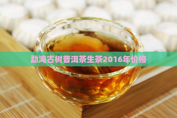 勐海大树普洱茶生茶2016年