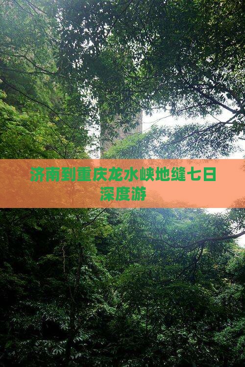 济南到重庆龙水峡地缝七日深度游
