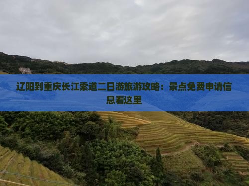 辽阳到重庆长江索道二日游旅游攻略：景点免费申请信息看这里