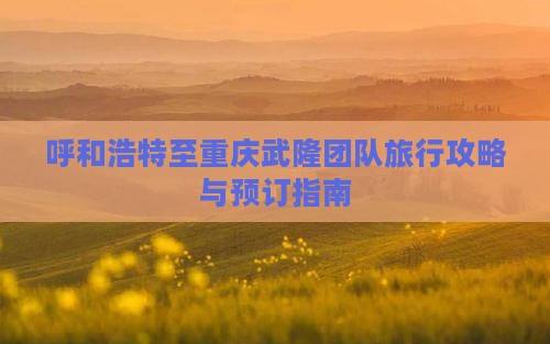 呼和浩特至重庆武隆团队旅行攻略与预订指南