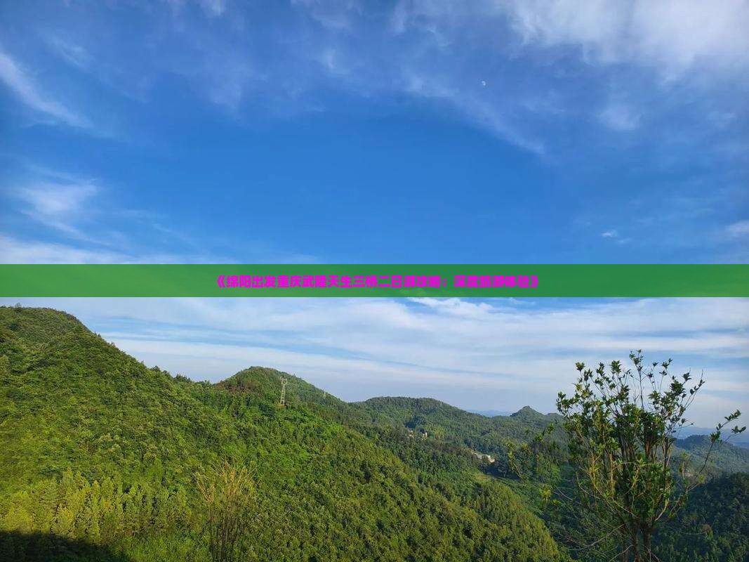 《绵阳出发重庆武隆天生三桥二日游攻略：深度旅游体验》