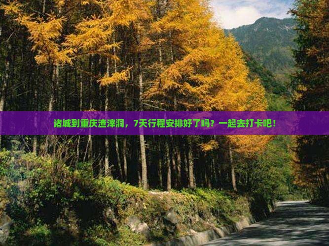 诸城去重庆渣滓洞七日游