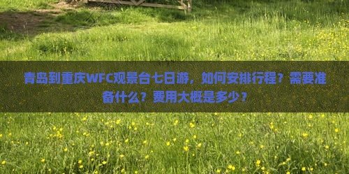 青岛到重庆wfc观景台七日游
