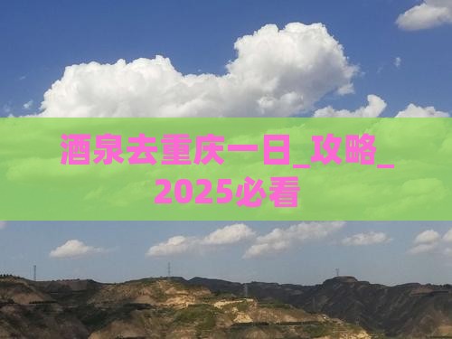 酒泉去重庆一日