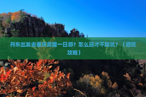 丹东去重庆武隆一日