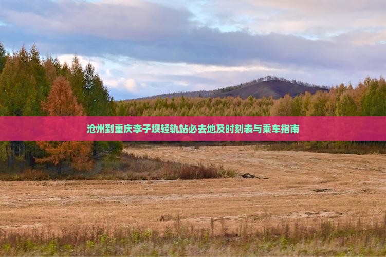 沧州到重庆李子坝轻轨站必去地及时刻表与乘车指南