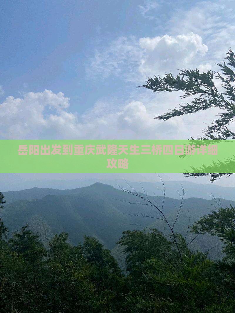 岳阳出发到重庆武隆天生三桥四日游详细攻略