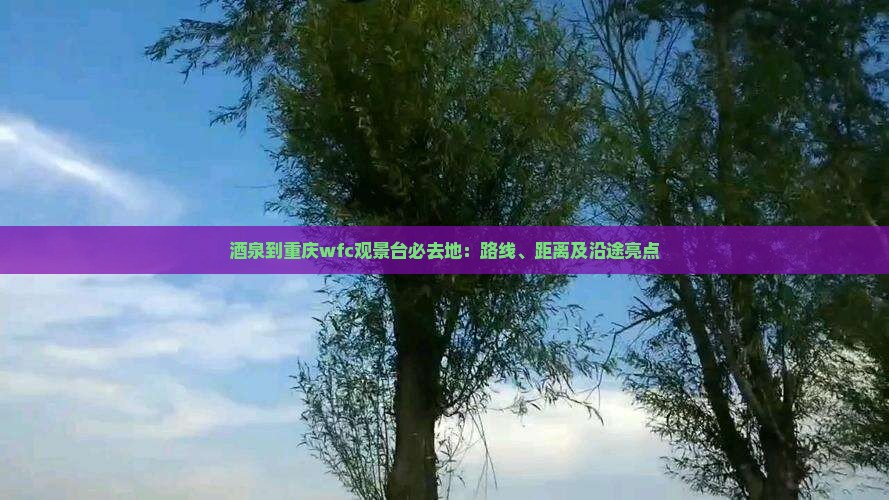 酒泉到重庆wfc观景台必去地：路线、距离及沿途亮点