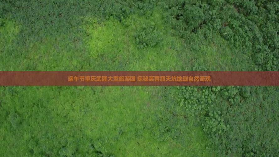 端午节重庆武隆大型旅游团 探秘芙蓉洞天坑地缝自然奇观