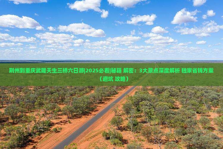 荆州到重庆武隆天生三桥六日游
