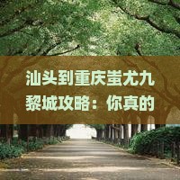 汕头到重庆蚩尤九黎城攻略
