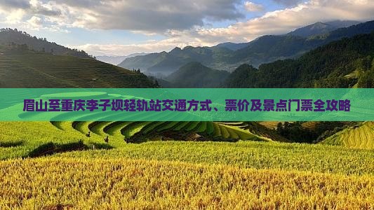 眉山至重庆李子坝轻轨站交通方式、票价及景点门票全攻略