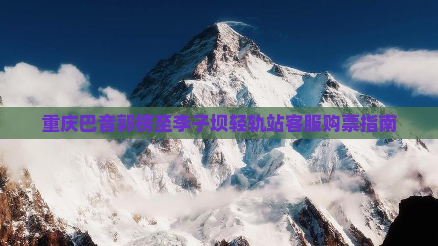 重庆巴音郭楞至李子坝轻轨站客服购票指南