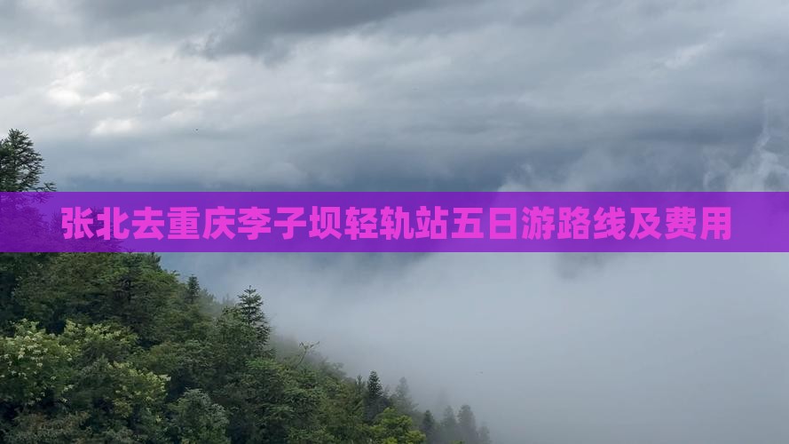 张北去重庆李子坝轻轨站五日游路线及费用