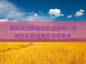 重庆长江索道五日游攻略：运城出发畅游重庆经典景点