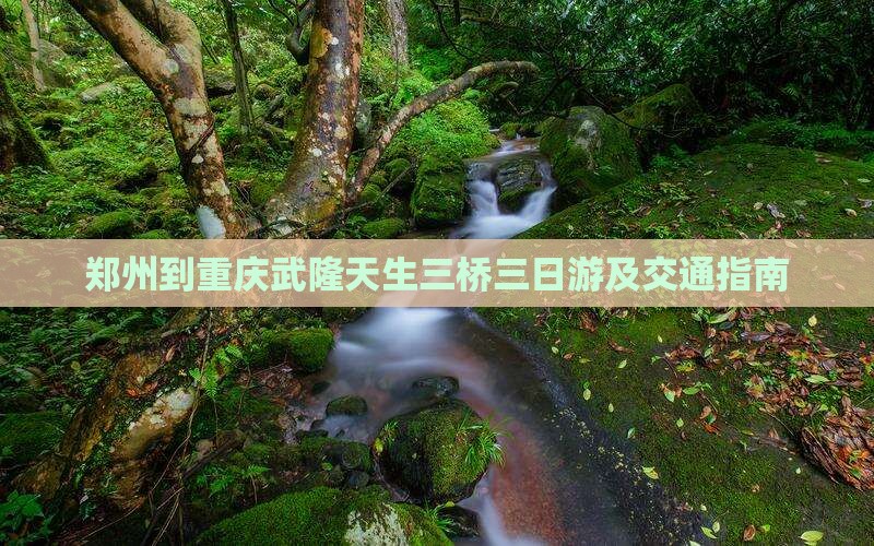 郑州到重庆武隆天生三桥三日游及交通指南