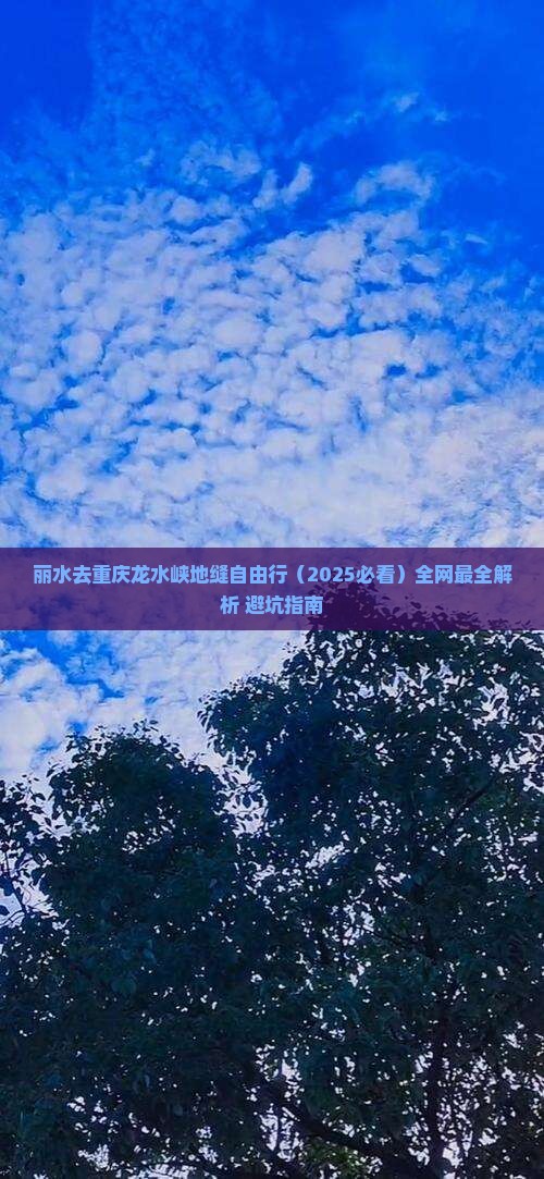 丽水去重庆龙水峡地缝自由行