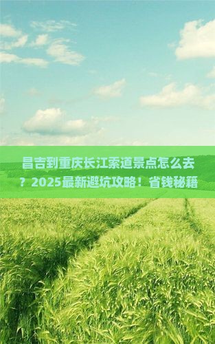 昌吉到重庆长江索道景点