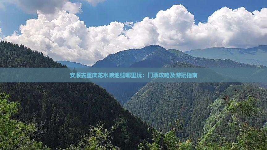 安顺去重庆龙水峡地缝哪里玩：门票攻略及游玩指南