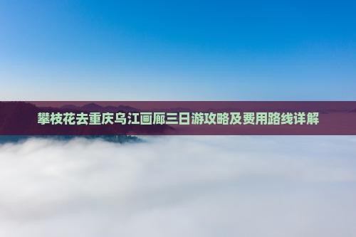 攀枝花去重庆乌江画廊三日游攻略及费用路线详解