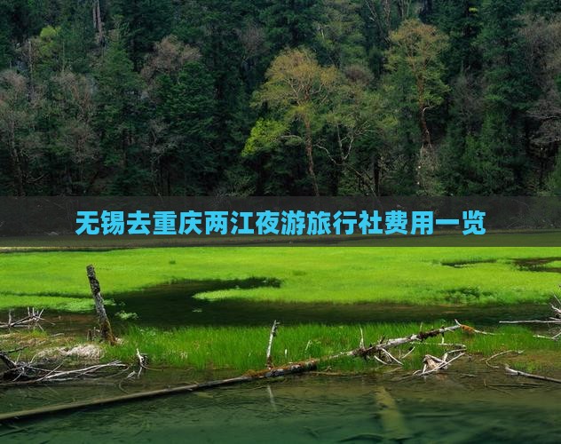 无锡去重庆两江夜游旅行社费用一览