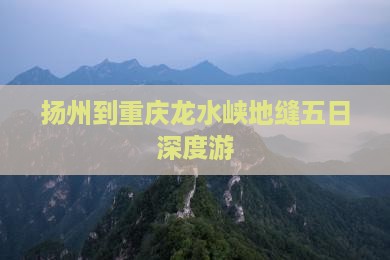 扬州到重庆龙水峡地缝五日深度游