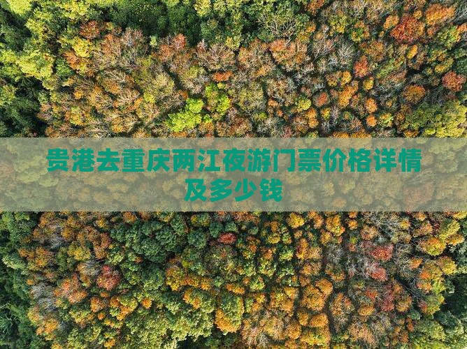 贵港去重庆两江夜游门票价格详情及多少钱
