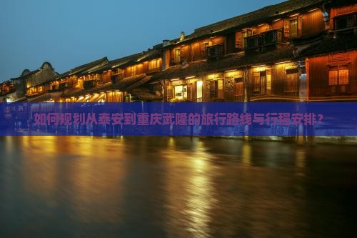 如何规划从泰安到重庆武隆的旅行路线与行程安排？