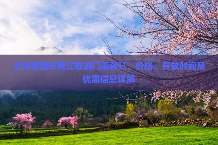 云浮至重庆两江夜游门票预订、价格、开放时间及优惠信息详解