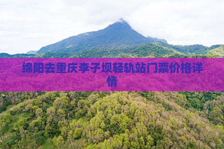 绵阳去重庆李子坝轻轨站门票价格详情