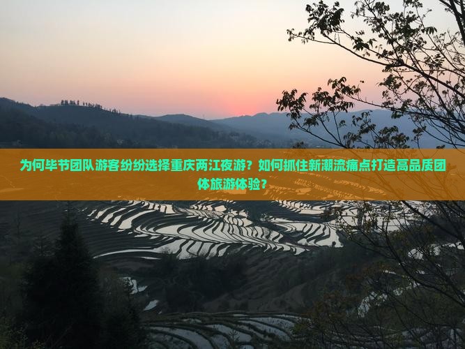 为何毕节团队游客纷纷选择重庆两江夜游？如何抓住新潮流痛点打造高品质团体旅游体验？