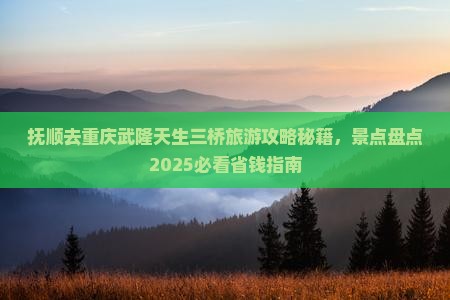 抚顺去重庆武隆天生三桥哪里玩