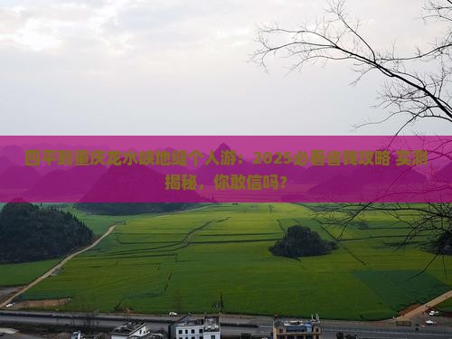 四平到重庆龙水峡地缝个人游