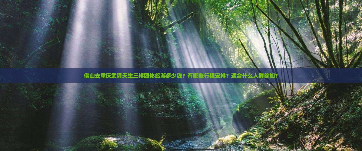 佛山去重庆武隆天生三桥团体旅游多少钱？有哪些行程安排？适合什么人群参加？