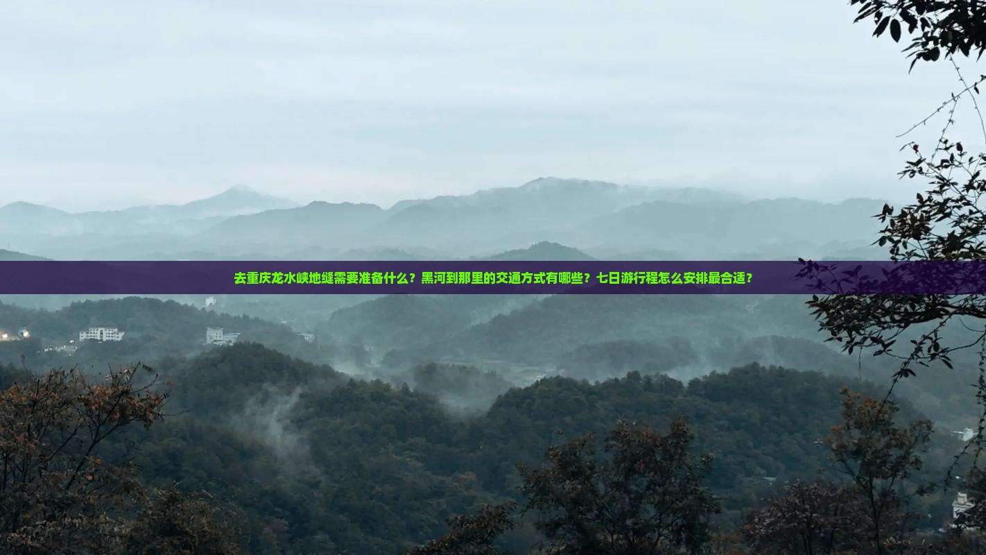 去重庆龙水峡地缝需要准备什么？黑河到那里的交通方式有哪些？七日游行程怎么安排最合适？