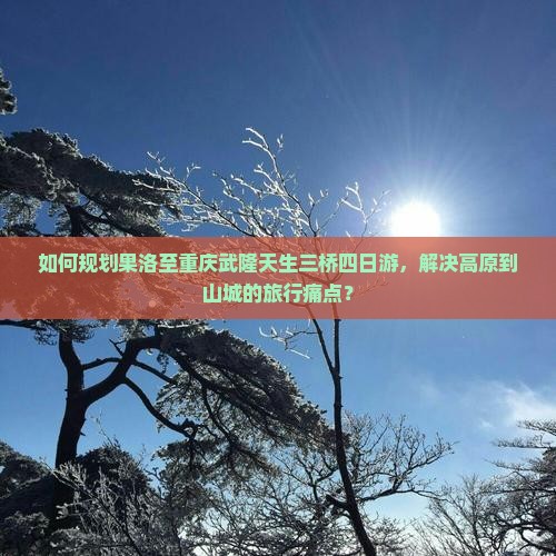 如何规划果洛至重庆武隆天生三桥四日游，解决高原到山城的旅行痛点？