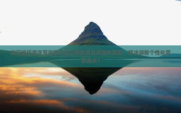 如何组织重庆至武隆天生三桥的高品质团体旅游，解决游客个性化需求痛点？