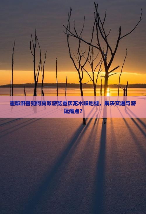 霍邱游客如何高效游览重庆龙水峡地缝，解决交通与游玩痛点？