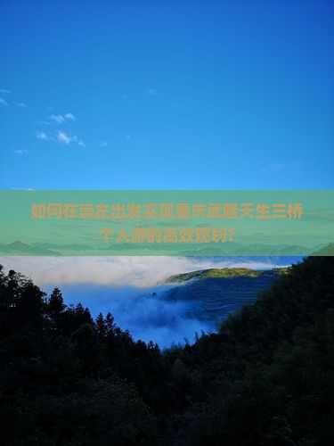 如何在崇左出发实现重庆武隆天生三桥个人游的高效规划？