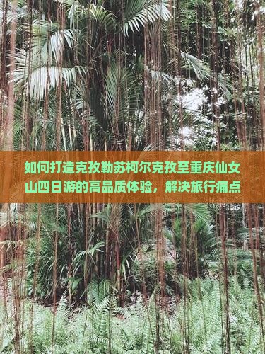 如何打造克孜勒苏柯尔克孜至重庆仙女山四日游的高品质体验，解决旅行痛点，融入新潮流元素？
